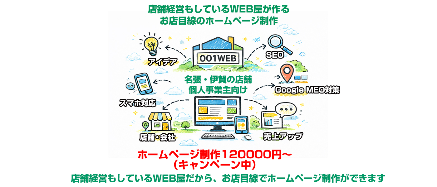 名張・伊賀のホームページ制作｜ゼロゼロワンWEB